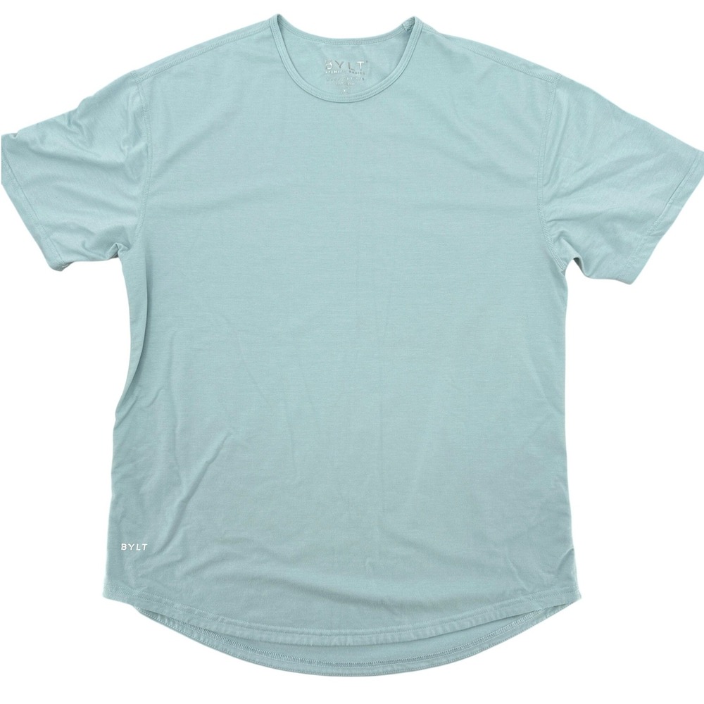 BYLT Premium Basics Drop Cut SS Tee Mens XL Blue Green Seafoam Athletic Shirt